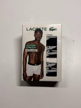 NWT Lacoste Cotton Stretch Boxer Brief - XL - Multi Colors - Set of 3